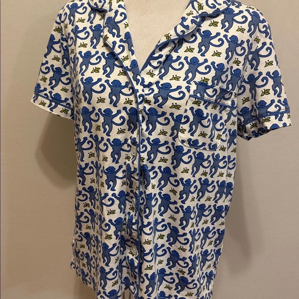 Roller Rabbit Monkey Polo Pajamas Top XL 🐵